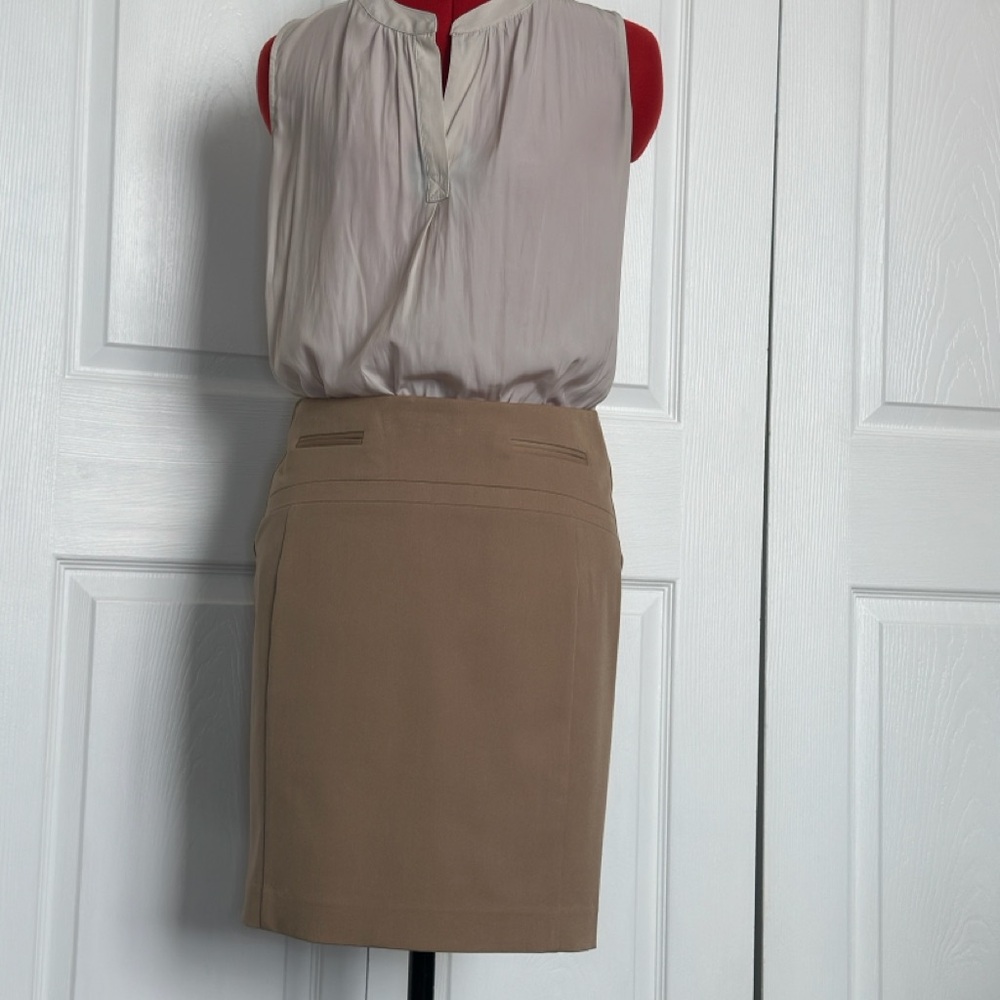 Chic Tan Pencil Skirt for Women
